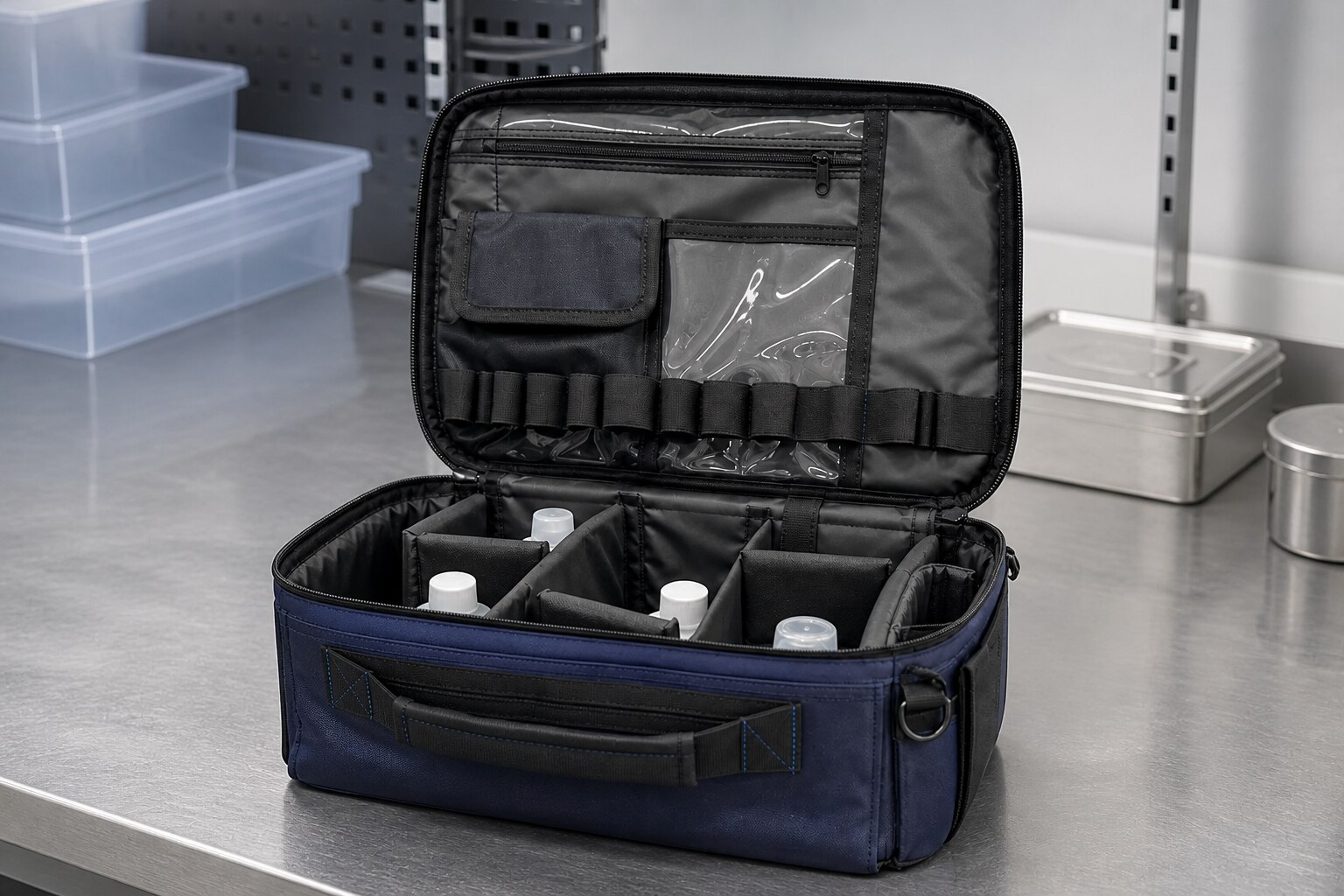 Illustrative medical / first-aid organizer bags application and specification planning view