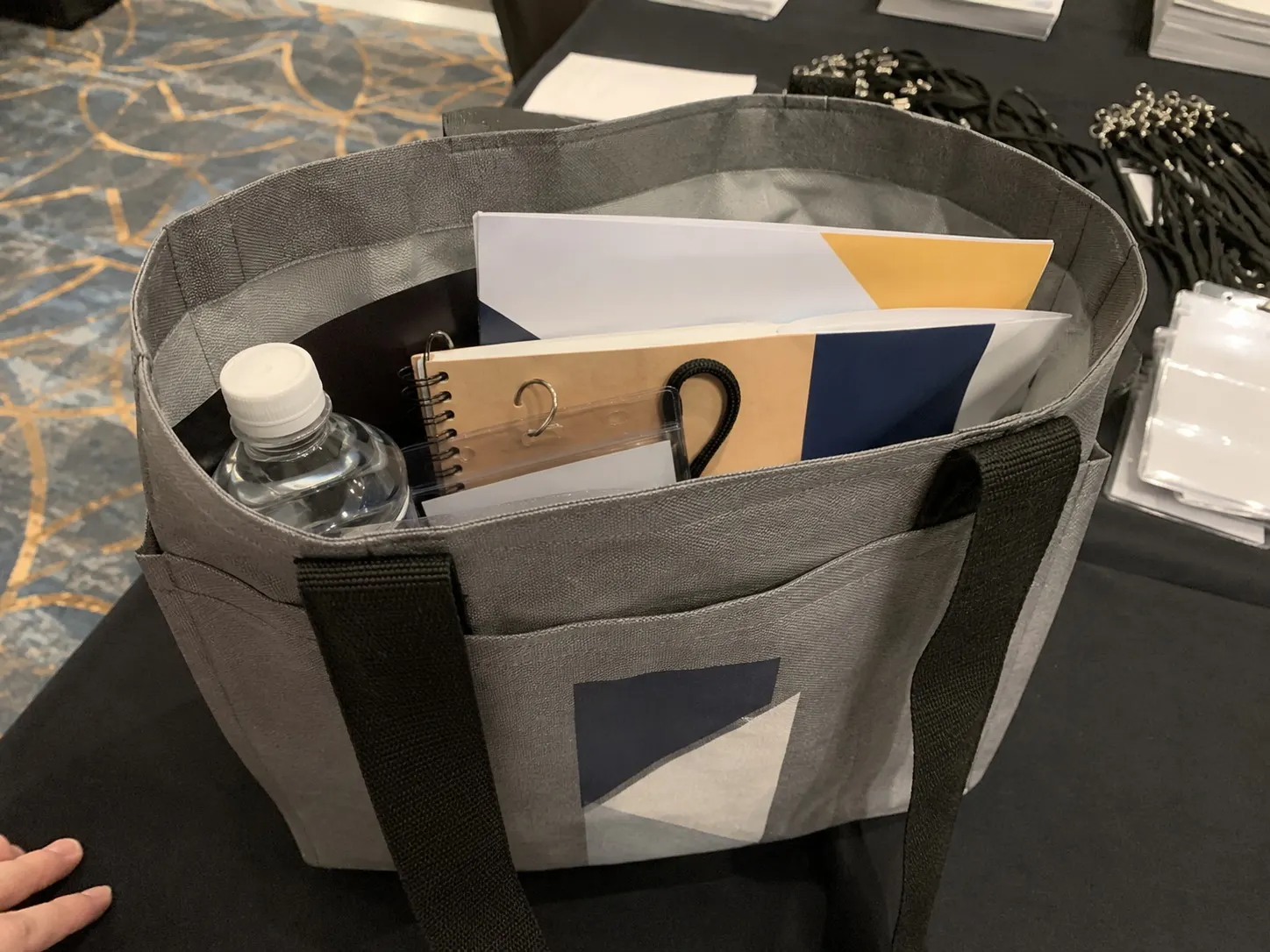 Union member gift bags and chapter merch where overseas OEM production is acceptable sample program photo